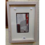 †Arthur Neal: a box framed oil on thick board entitled 'Woman at a Window (White Knickers)' -