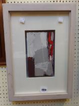 †Arthur Neal: a box framed oil on thick board entitled 'Woman at a Window (White Knickers)' -