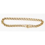 A 375 (9ct.) gold neck chain with sprung clasp