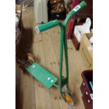 A vintage green Bantel child's scooter