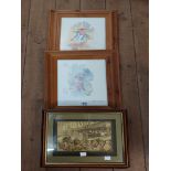 Hugh Cushing: a pair of pine framed coloured prints, depicting sporting pigs - sold with a pair of