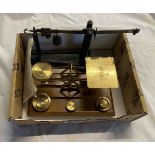 An antique set of postal scales - sold with a Fairbanks beam scale