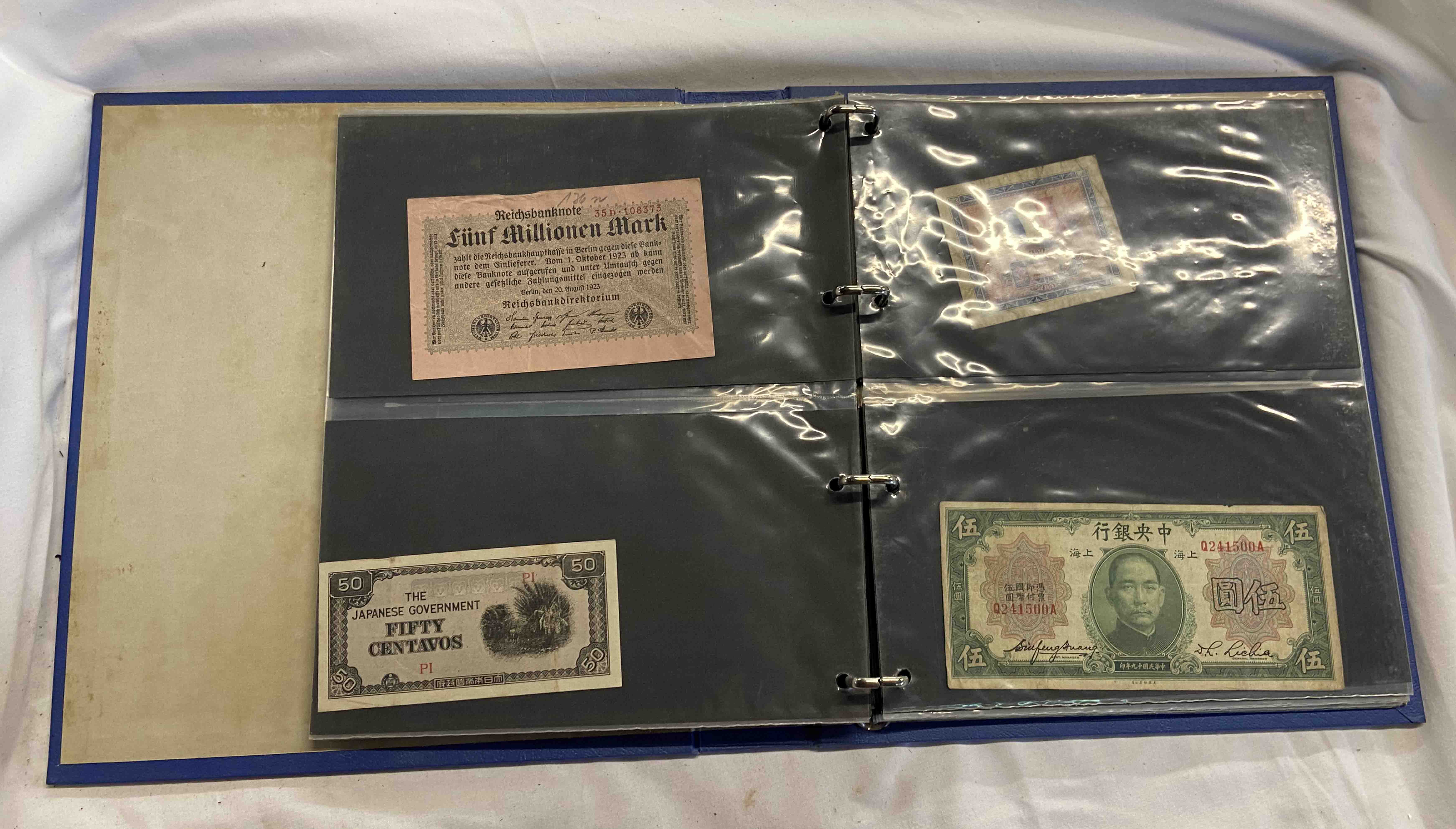 A ring bound album containing a collection of mainly 20th Century world banknotes including - Image 2 of 2