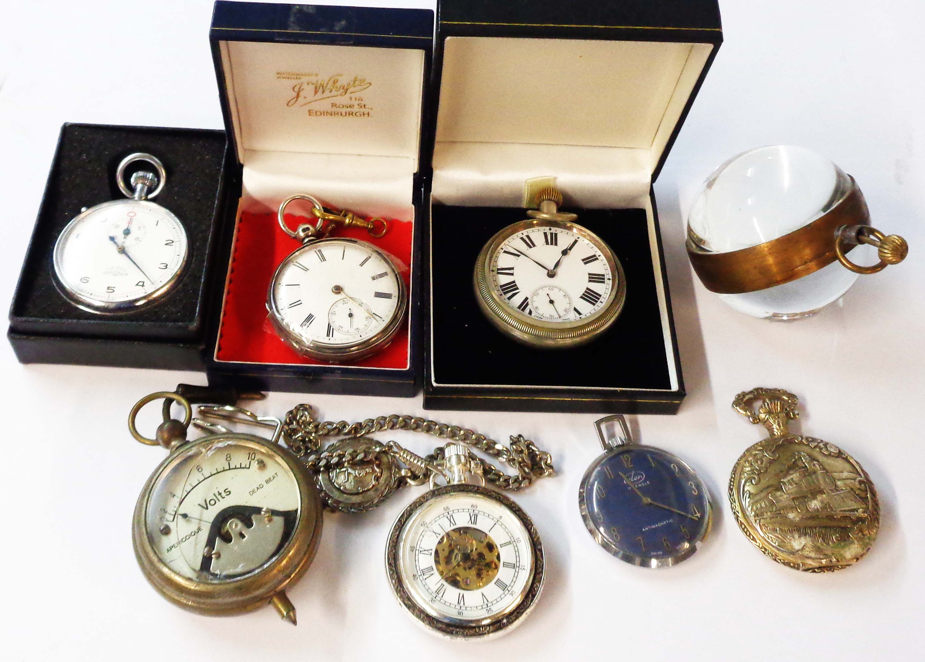 An 1867 London silver cased English lever back wind pocket watch - sold with a silver plated cased