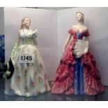 Two Royal Doulton figurines comprising 'Carolyn' HN 2112 and 'Elfreda' (a/f)