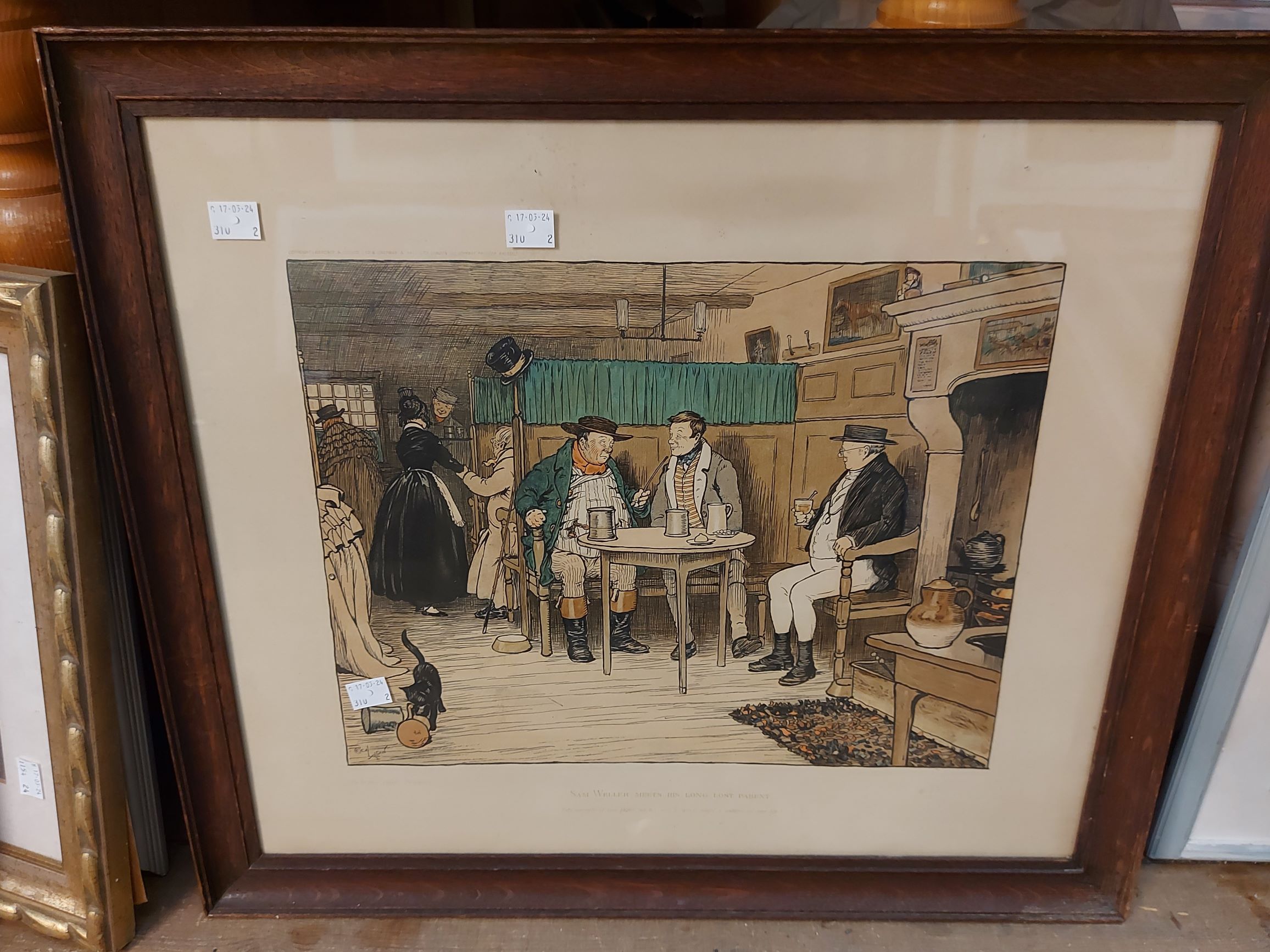 Cecil Aldin: a pair of oak framed coloured prints, one depicting a coaching scene, the other a scene - Image 2 of 2