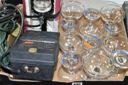 ONE TRAY OF BABYCHAM GLASSES, twelve glasses to include one early 1960's 'white fawn' hexagonal stem