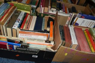 SIX BOXES OF ASSORTED BOOKS, to include a box of cookery books, other subjects include