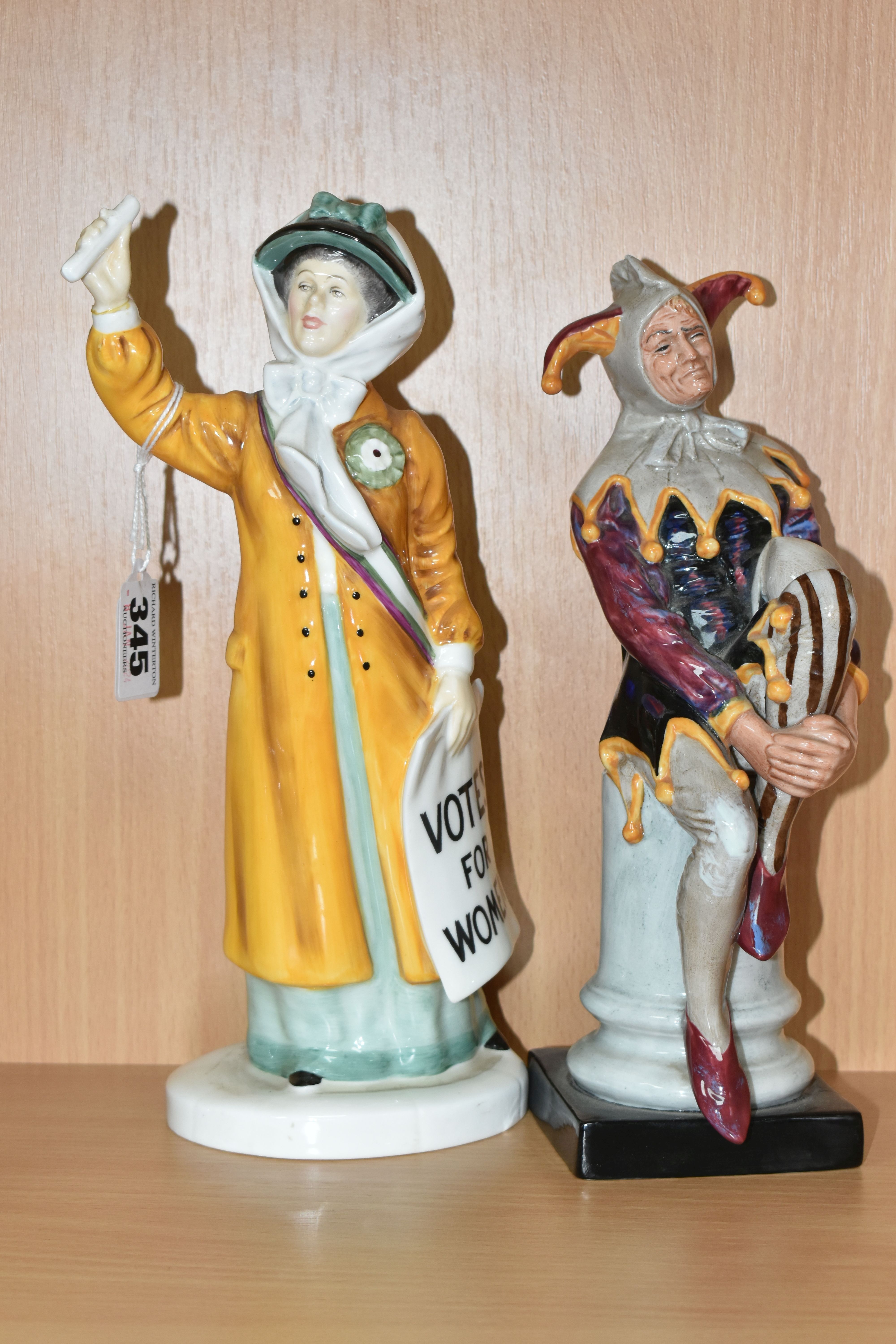 FOUR ROYAL DOULTON FIGURES, comprising Votes for Women HN2816 (wrist broken and reglued, chip to - Image 4 of 7