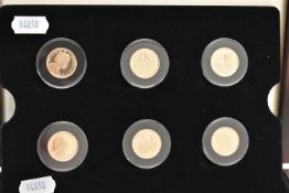 A WESTMINSTER CASED SET OF SIX GOLD SOVEREIGN COINS 2002 FOR GIBRALTAR ROYALTY ISSUE, 3.36 grams