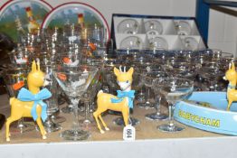 A COLLECTION OF BABYCHAM AND SIMILAR VINTAGE BREWERIANA, to include twelve 1950s Babycham glasses