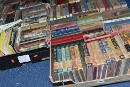 SIX BOXES OF BOOKS containing over 230 miscellaneous titles in hardback and paperback formats,