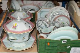 TWO BOXES AND LOOSE ADAMS CALYX WARE DINNER WARES, to include Lowestoft, Cascade, Ming Jade, Chelsea