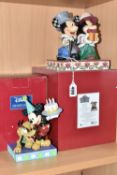 TWO BOXED ENESCO DISNEY TRADITIONS JIM SHORE MICKEY MOUSE FIGURES, comprising 'Happy Birthday, Pal!'
