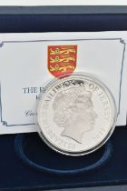 THE ROYAL WEDDING JERSEY SILVER PROOF FIVE OUNCE PRINCE WILLIAM & CATHERINE MIDDLETON £10 2011 BOXED