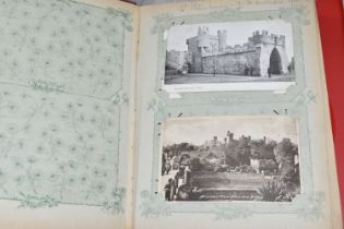 TWO ALBUMS OF POSTCARDS containing approximately 300 examples of castles and churches in England,