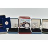 FIVE BOXED SILVER COINS TO INCLUDE: 2007 SCOUTS FIFTY PENCE PROOF COA, 2007 UK Silver Proof One