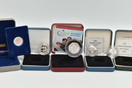 FIVE BOXED SILVER COINS TO INCLUDE: 2007 SCOUTS FIFTY PENCE PROOF COA, 2007 UK Silver Proof One
