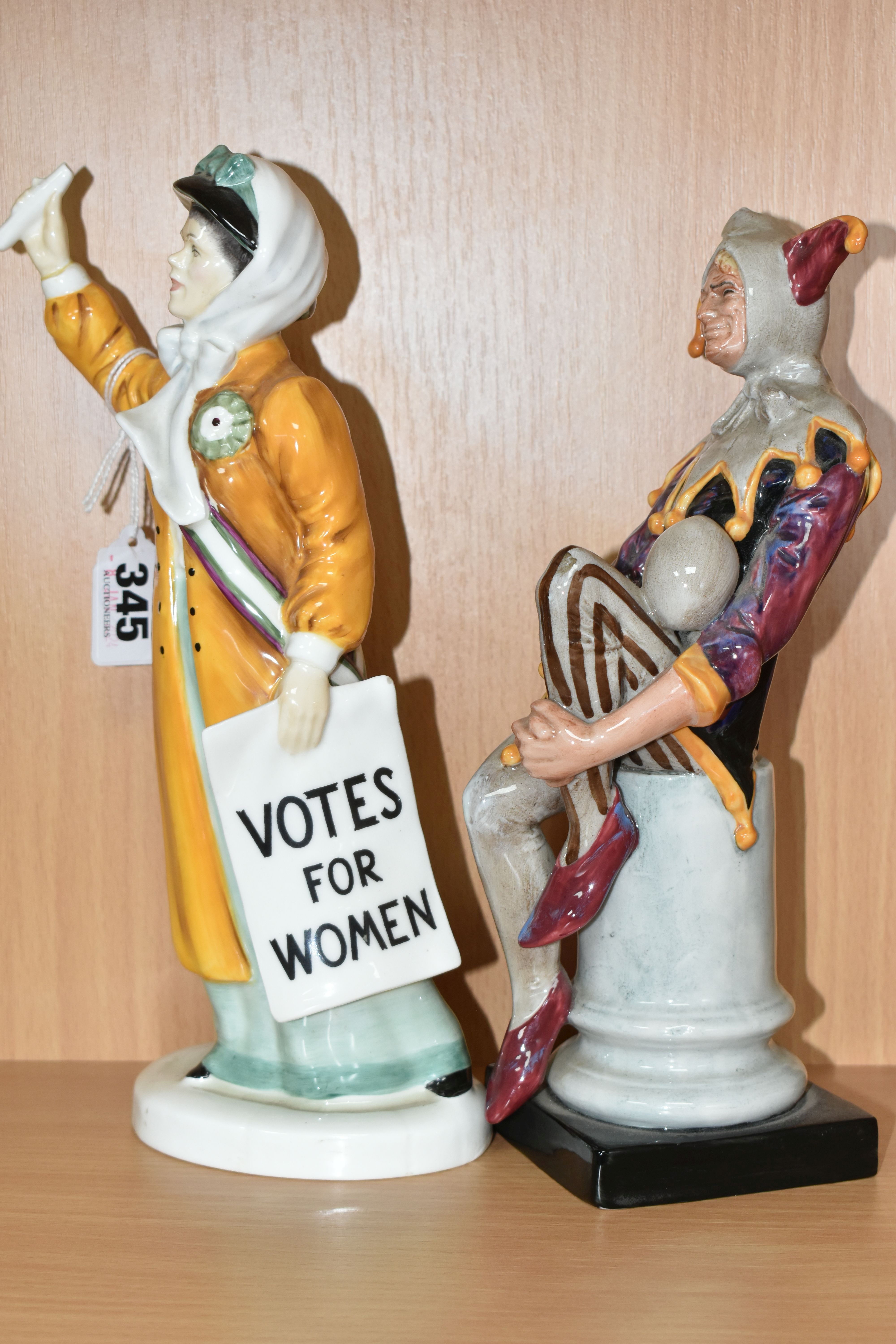 FOUR ROYAL DOULTON FIGURES, comprising Votes for Women HN2816 (wrist broken and reglued, chip to - Image 5 of 7