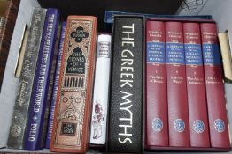 ONE BOX OF FOLIO SOCIETY TITLES comprising four volumes of Churchill; Winston S. A History Of The