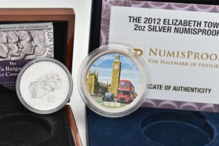 A 2012 SILVER PROOF .925 RENAMED THE ELIZABETH TOWER (Big Ben Clock Tower) 2oz Numisproof box and