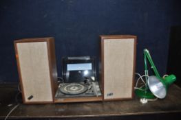 A PAIR OF VINTAGE KLH MODEL SEVENTEEN HI-FI SPEAKERS, a Ferguson Unit Audio record player (has audio