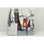 TIMMY MALLETT (BRITISH CONTEMPORARY) 'SNOWY POST BOX', a signed limited edition print on box canvas,