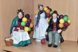 THREE ROYAL DOULTON BALLOON SELLER FIGURES, comprising The Old Balloon Seller HN1315, Biddy