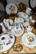 A GROUP OF CERAMICS, comprising a Royal Worcester covered tureen, salt & pepper pots and a mustard