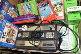 INTELLIVISION CONSOLE AND GAMES, games include Space Armada, Soccer, Auto Racer, Shark , Buzz