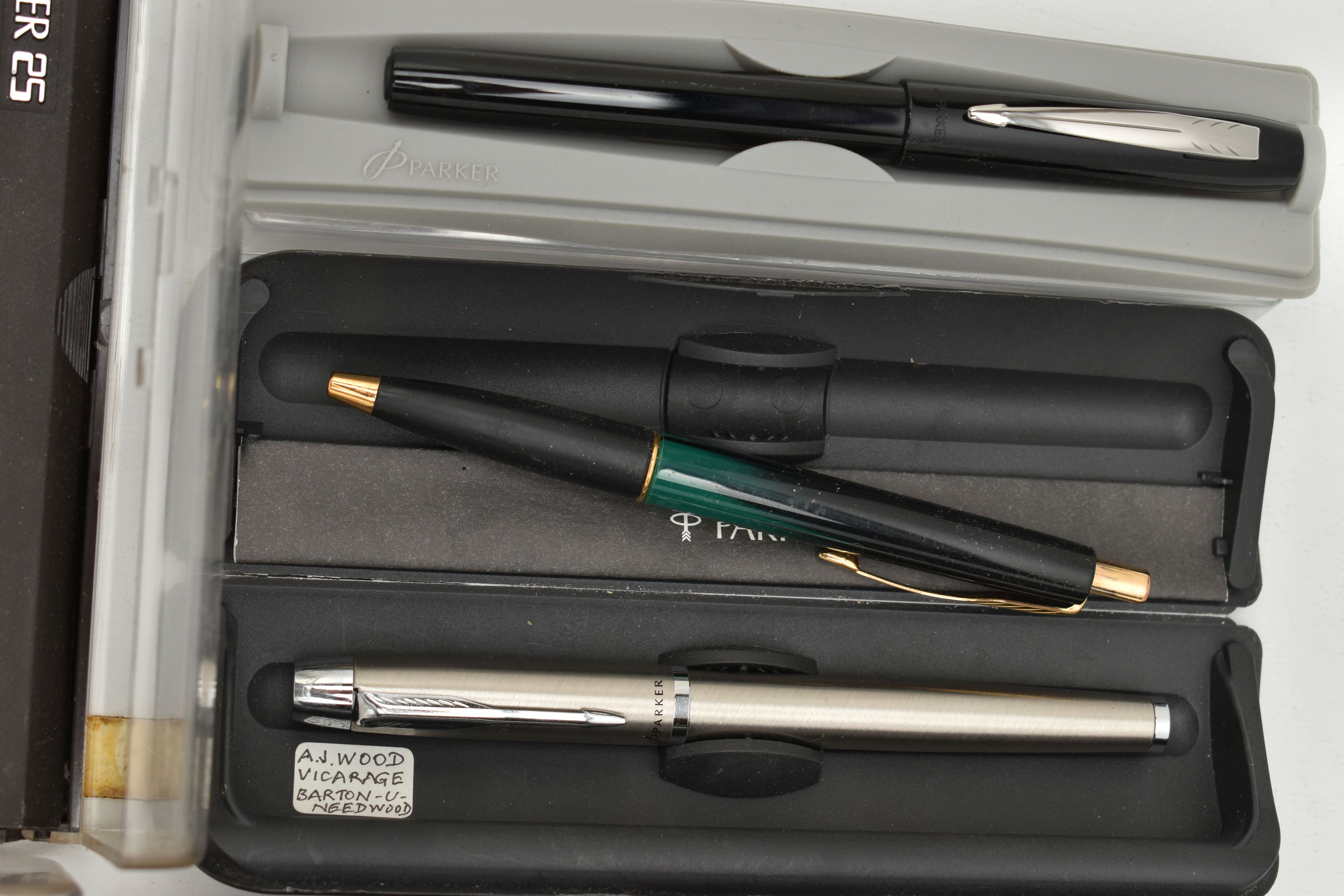 ASSORTED PENS, to include five boxed 'Parker' fountain pens, a 'Parker Frontier' ball point pen, and - Image 3 of 5