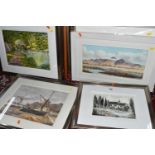 BRIAN JENKINS (20TH CENTURY) A QUANTITY OF FRAMED AND UNFRAMED WATERCOLOURS ETC, subjects are mostly