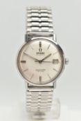 A GENTS 'OMEGA SEAMASTER DE VILLE' WRISTWATCH, automatic movement, round silver dial 'Omega