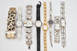 A SELECTION OF LADIES WRISTWATCHES, mostly quartz movements, names to include 'Sekonda, Seksy, DKNY,