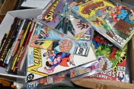 A BOX OF MARVEL AND DC COMICS, includes a second box with annuals and magazines, comics include