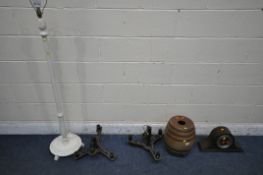 A SELECTION OF OCCASIONAL FURNITURE, to include a salt glazed spirit barrel, a W Wells and son