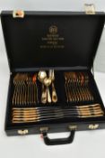 A 'SOLINGEN' BRIEFCASE CANTEEN, 23-24 carat gold-plated cutlery, twelve person table setting, with