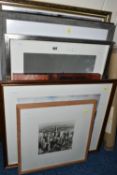A SMALL QUANTITY OF DECORATIVE PRINTS, to include a signed limited edition winter print by Maurice