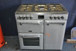 A STOVES 44444040 ELLINGWOOD RANGE GAS COOKER with five burners, grill and two ovens width 90cm