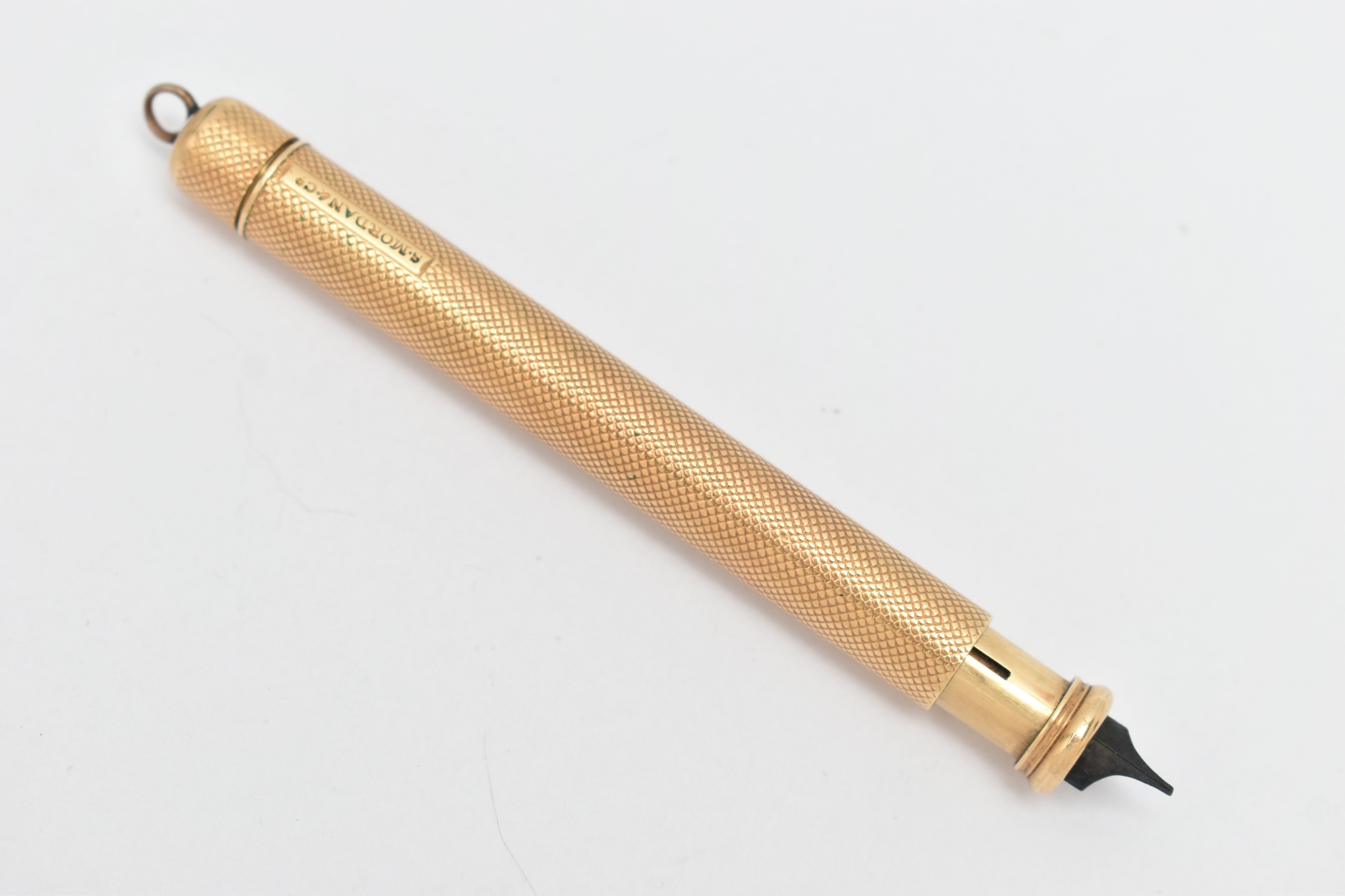 S.MORDAN & CO. COMBINATION RETRACTABLE PEN AND PENCIL, with engine turned case, the telescopic