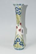 A WILLIAM MOORCROFT FOR MACINTYRE 'FLORIAN WARE' VASE, in Poppies and Forget-Me-Nots pattern,