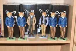 SIX BOXED ENESCO 'FOXY BY NATURE' SCULPTURES, comprising four x Michael A28308, James A28309 and