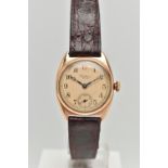 A MID 20TH CENTURY LADIES 9CT ROSE GOLD 'WALTHAM' WRISTWATCH, manual wind, round dial signed '