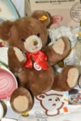 TWO STEIFF COLECTORS TEDDY BEARS, comprising a Millenium bear with gold coloured medallion and