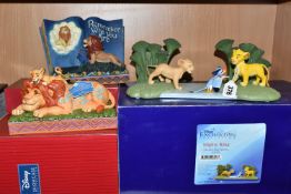 THREE BOXED ENESCO DISNEY 'THE LION KING' FIGURES, comprising Enchanting Collection 'Mighty King (