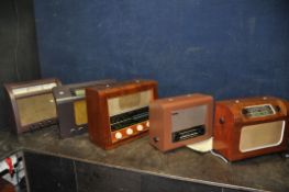 FIVE VINTAGE VALVE RADIOS comprising of a Ferguson 238a, a Pye P75, a Bush AC34, a Murphy A168M