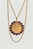 A 1901 FULL SOVEREIGN PENDANT NECKLACE, depicting Queen Victoria obverse, George and The Dragon