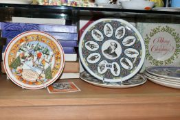 A QUANTITY OF COLLECTORS PLATES, to include various Royal Doulton Christmas plates, Shakespeare