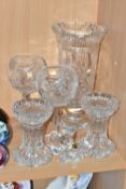 SIX PIECES OF WATERFORD CRYSTAL, comprising a pair of Millennium collection toasting goblets, a