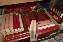 FIVE BOXES OF BOOKS containing over 140 miscellaneous titles in hardback format, the vast majority